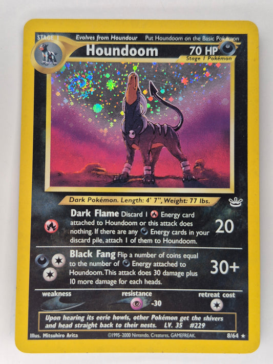 Pokémon TCG Houndoom Neo Revelation 8/64 Holo Unlimited Holo Rare LP