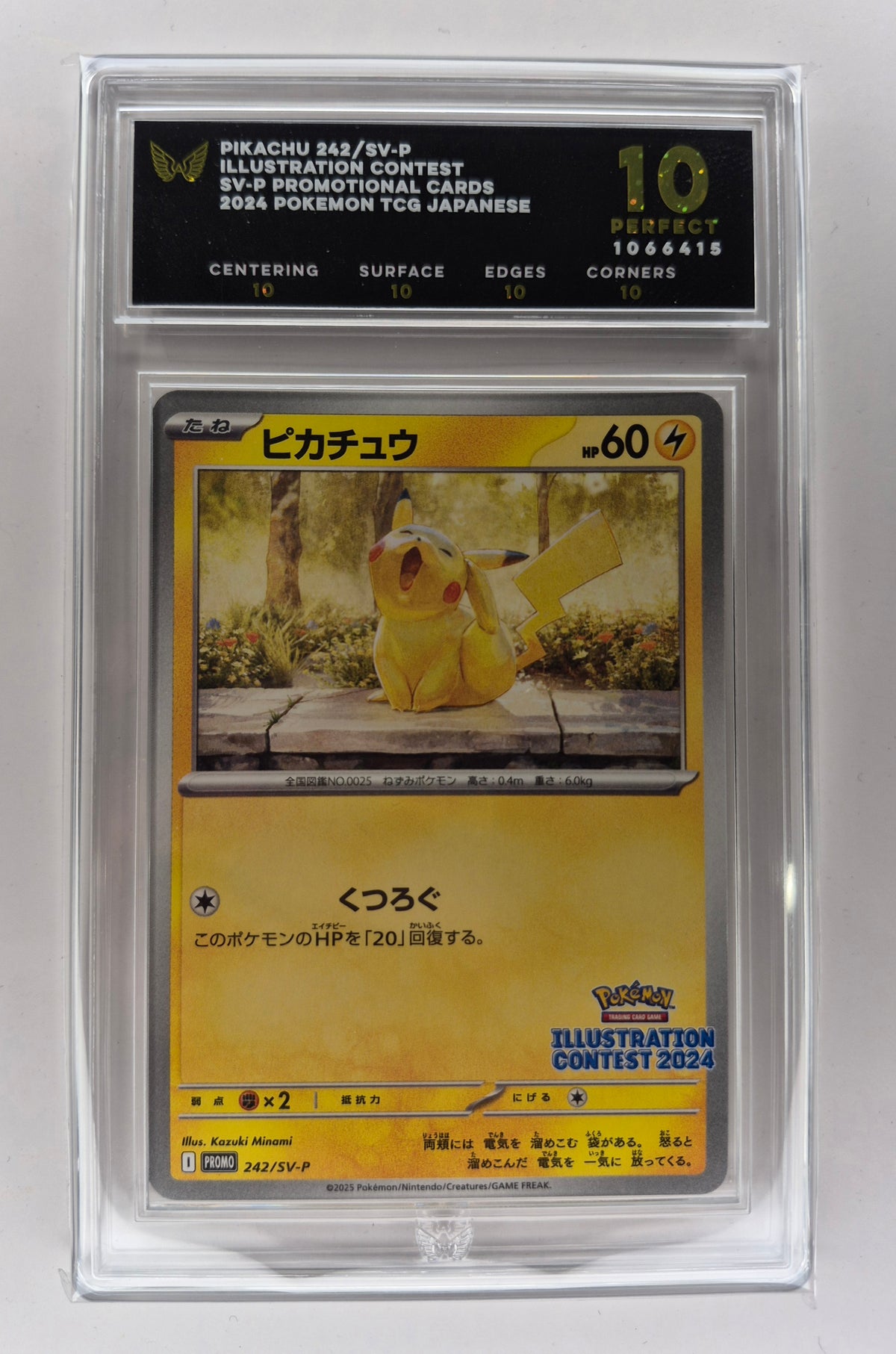 2024 Jpn Pokémon Pikachu Illustration Contest 242/SV-P Promo ARK 10 PERFECT !!