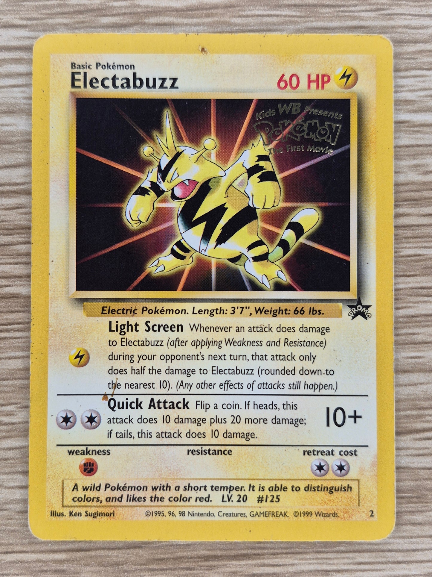 Electabuzz Promo 2 Rare Kids WB Pokemon the First Movie 1999 - MP