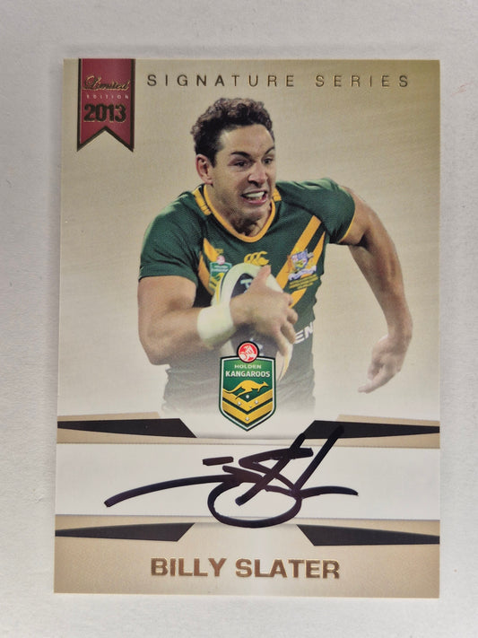 2013 NRL ESP LEAGUE SS-1 BILLY SLATER ON CARD AUTO 082/167 NM