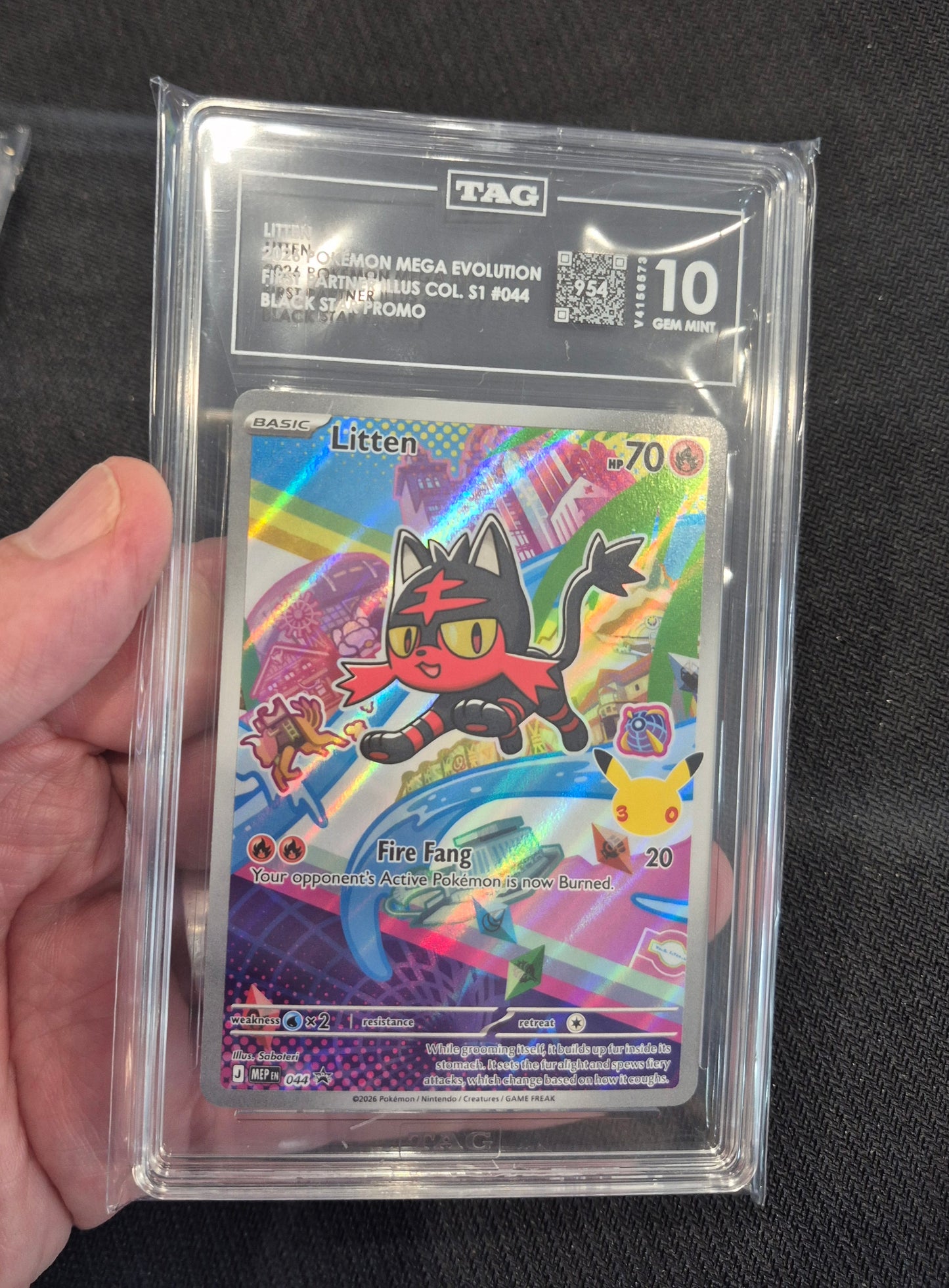 Pokemon 1st Partner Illustration Set TAG 10's Rowlet,Litten,Popplio 043,044,045 Gem Mint