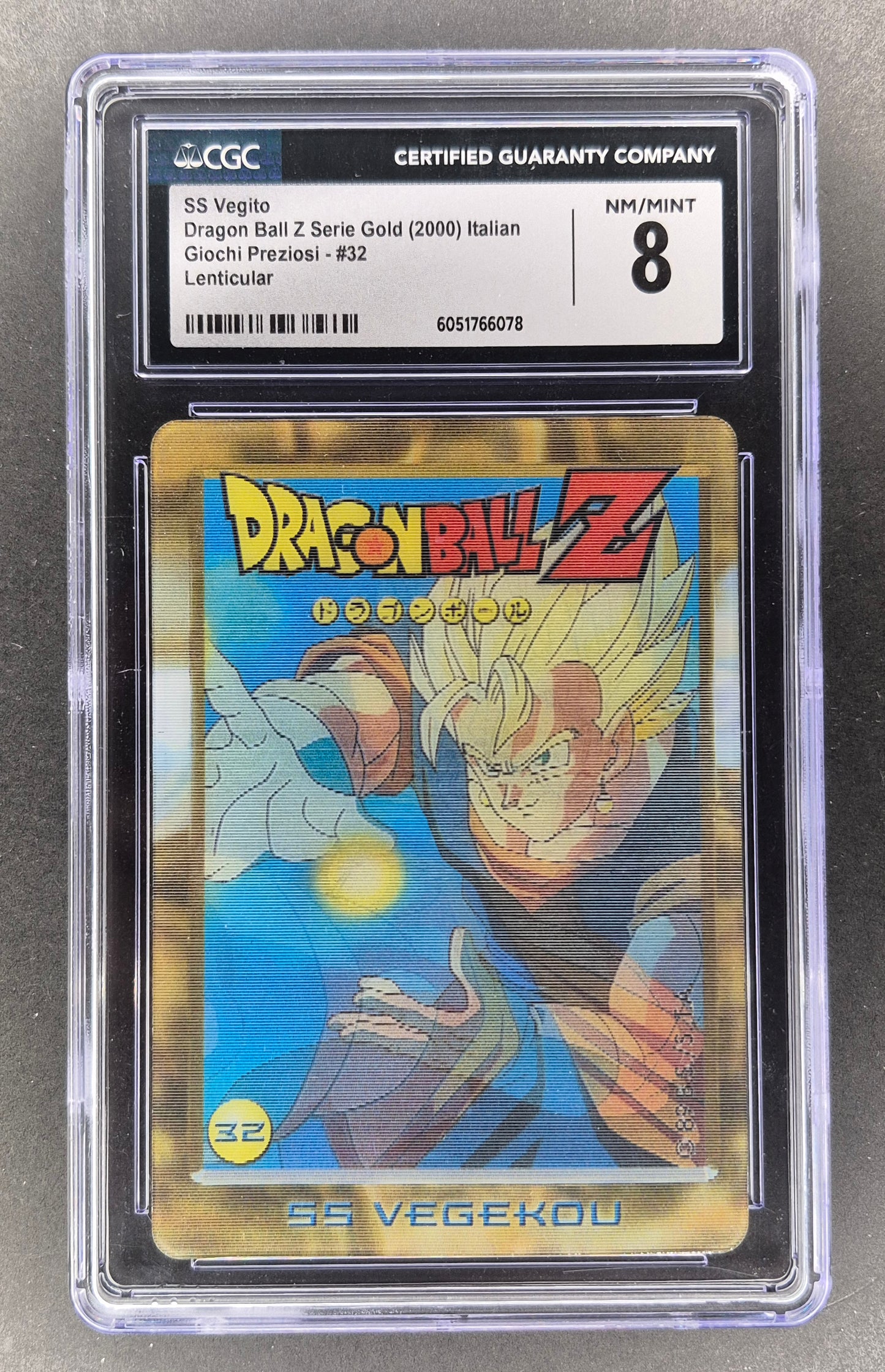 2000 Italian Dragon Ball Z Serie Gold SS VEGITO #32 Lenticular CGC 8