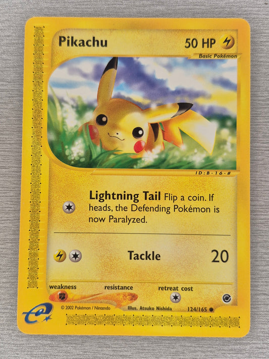 Pokemon TCG Card - Pikachu 124/165 Expedition Base Set - 2002 E-Reader EXC-NM
