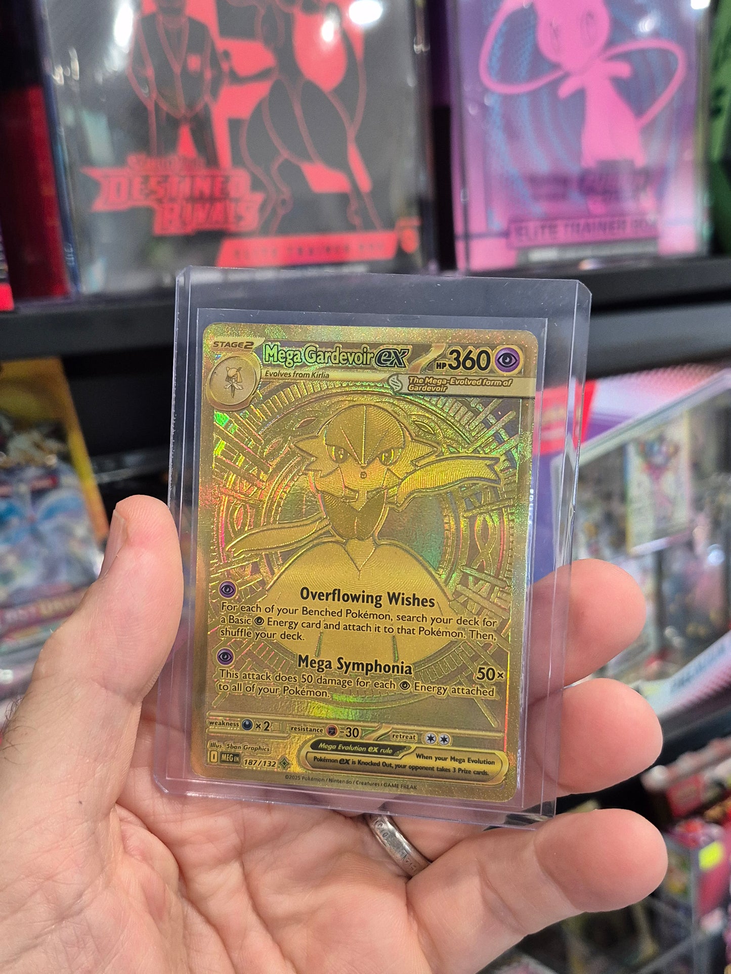 Mega Gardevoir Ex Gold 187/132 Secret Rare Pokemon Mega Evolution