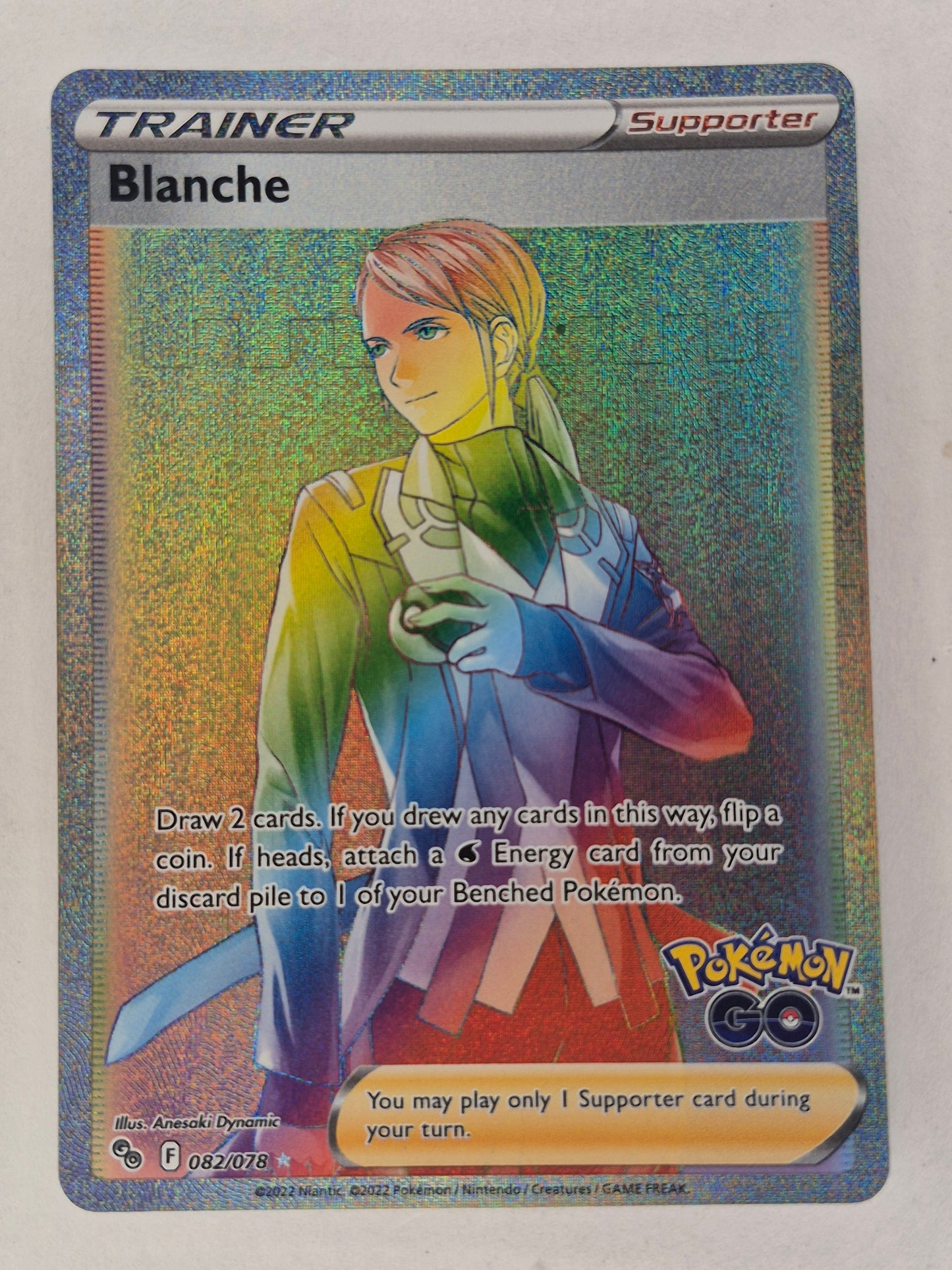 Blanche - 082/078 - Rainbow Secret Rare Card - Pokemon GO -  NM
