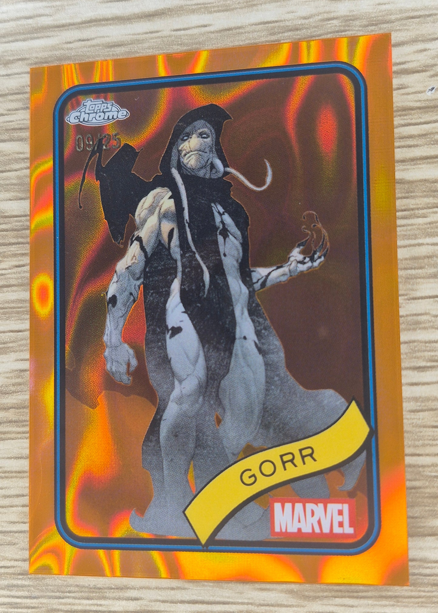 2025 Topps Chrome Marvel GORR Orange Lava Refractor 09/25 NR MT