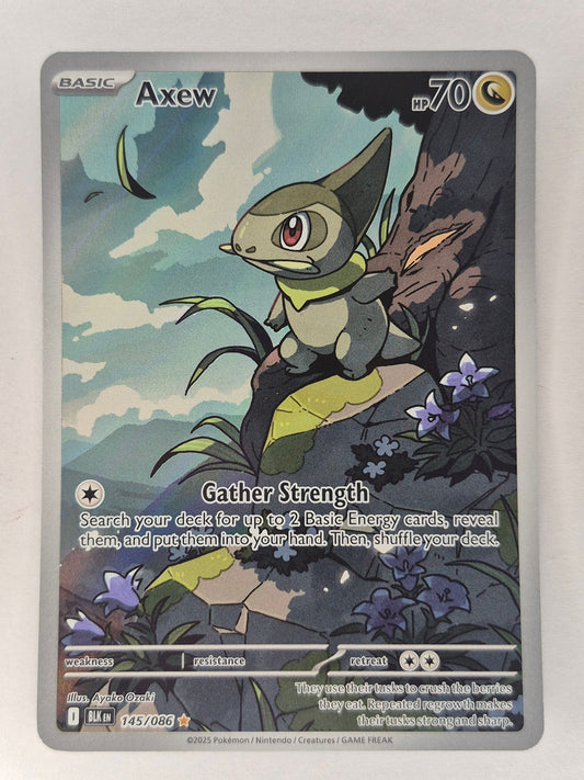 Axew - 145/086 Black Bolt Full Art Illustration Rare Pokemon Card NM
