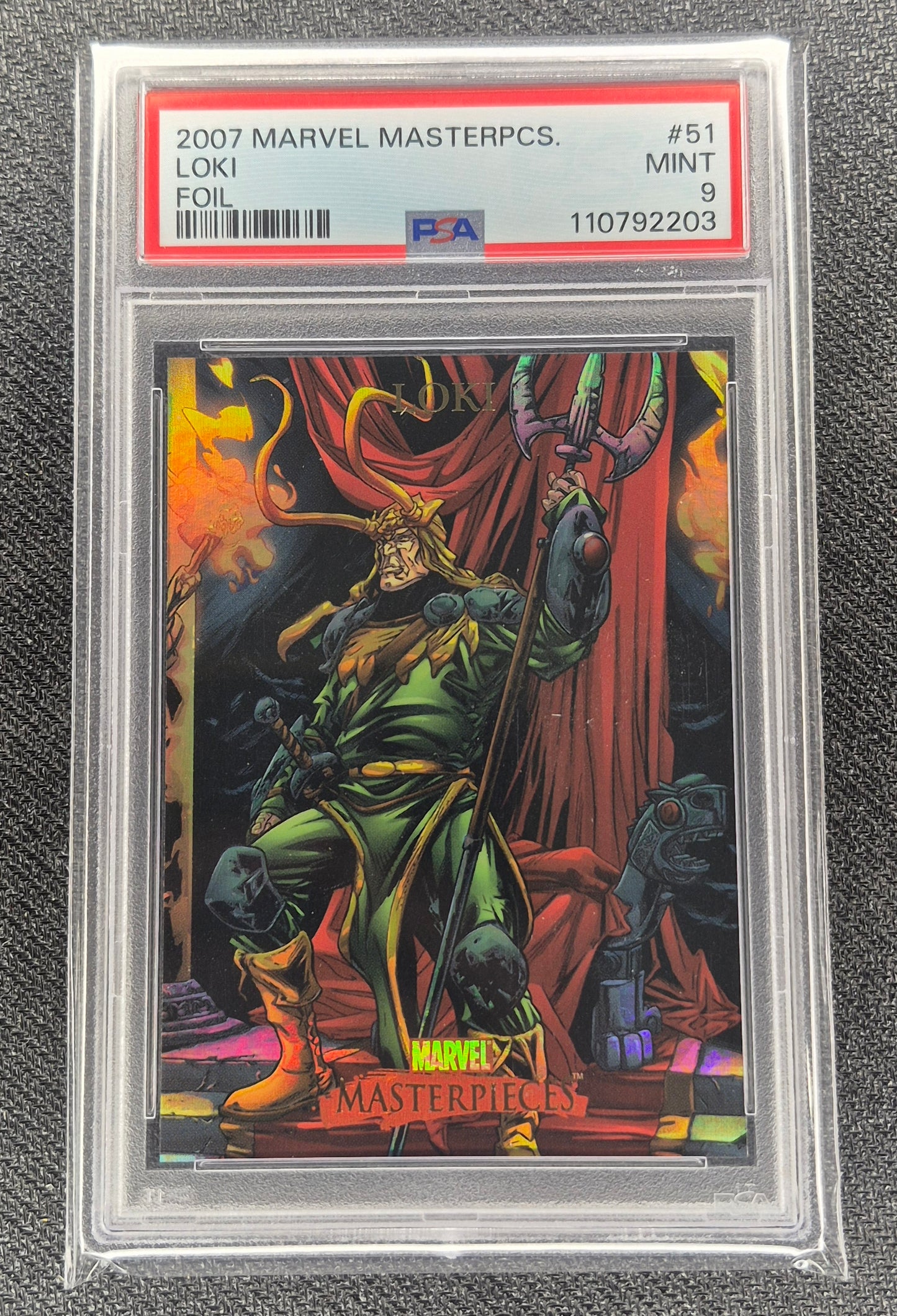 2007 Marvel Masterpieces #51 LOKI Foil PSA 9 Mint