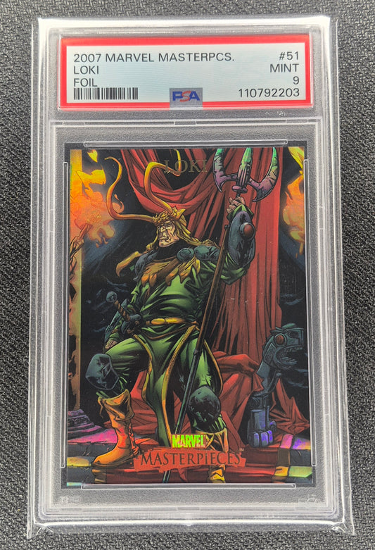 2007 Marvel Masterpieces #51 LOKI Foil PSA 9 Mint