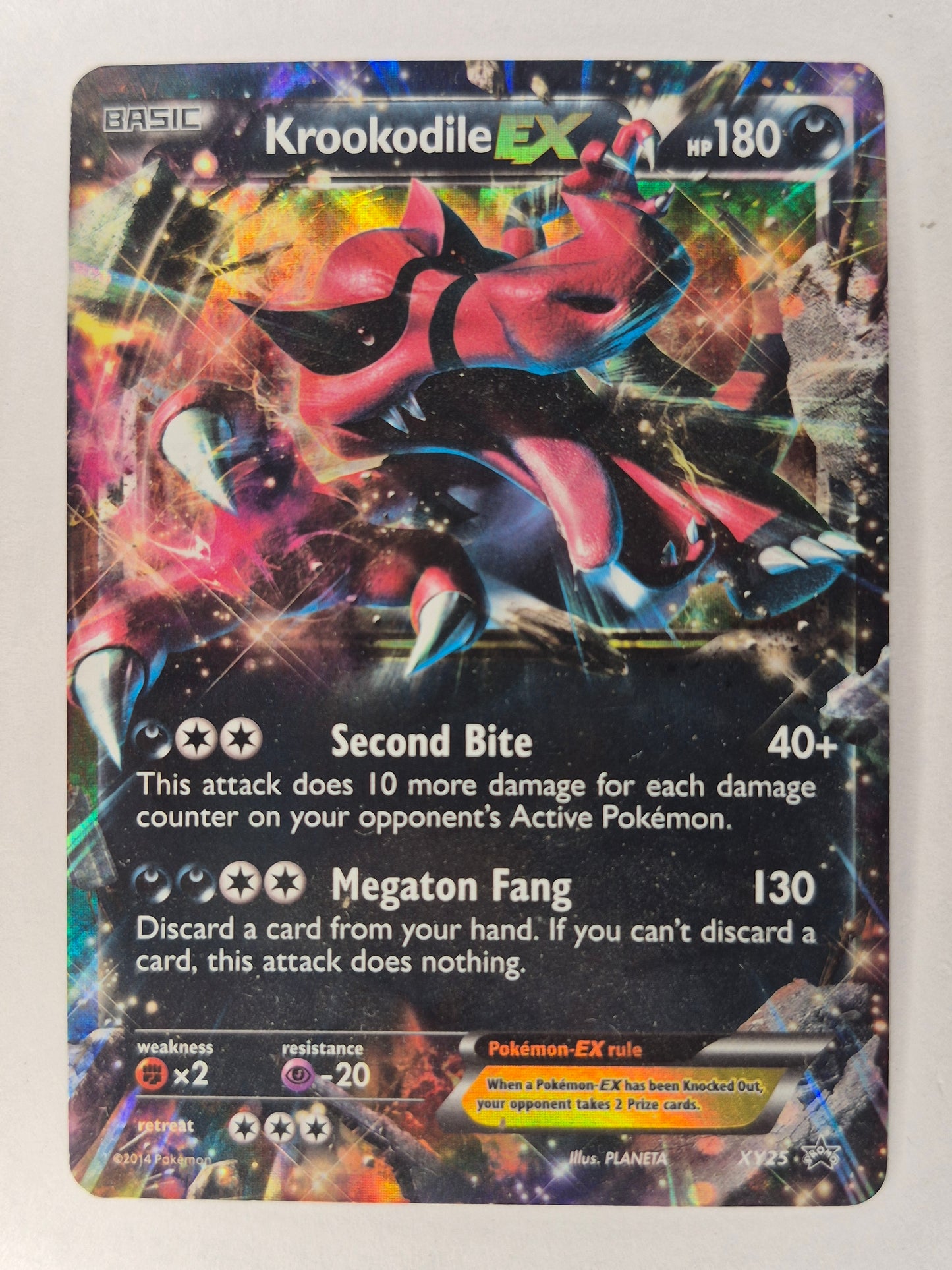 2014 POKEMON KROOKODILE EX  BLACK STARS  XY 25 HOLO PROMO CARD LP