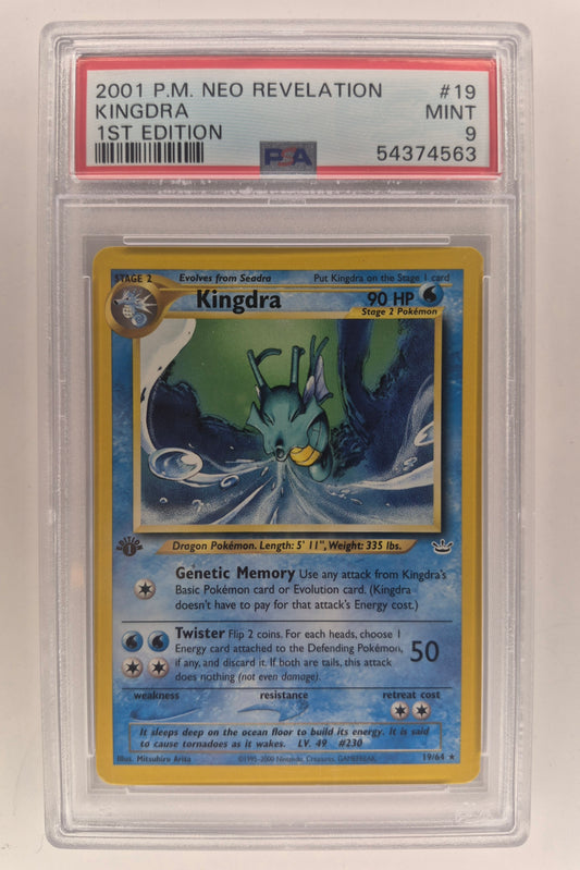 2001 Pokémon Neo Revelation 19/64 Kingdra 1st Edition PSA 9 POP 134!!