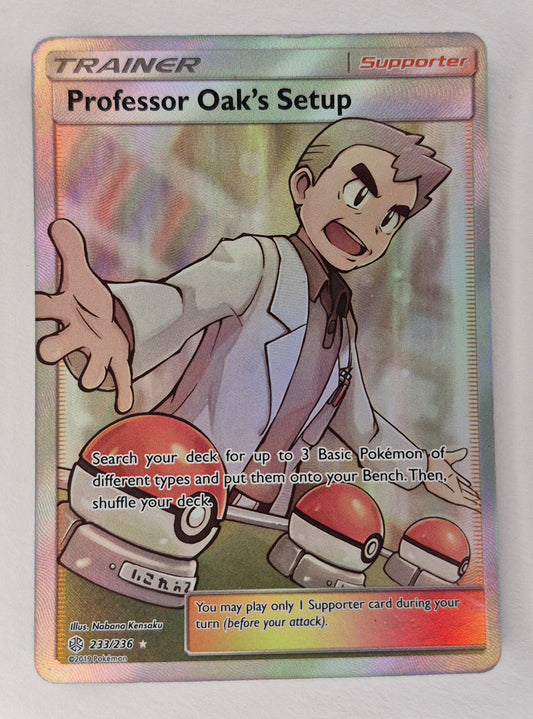 Professor Oak's Setup 233/236 Cosmic Eclipse Full Art Ultra Rare Pokemon Card LP