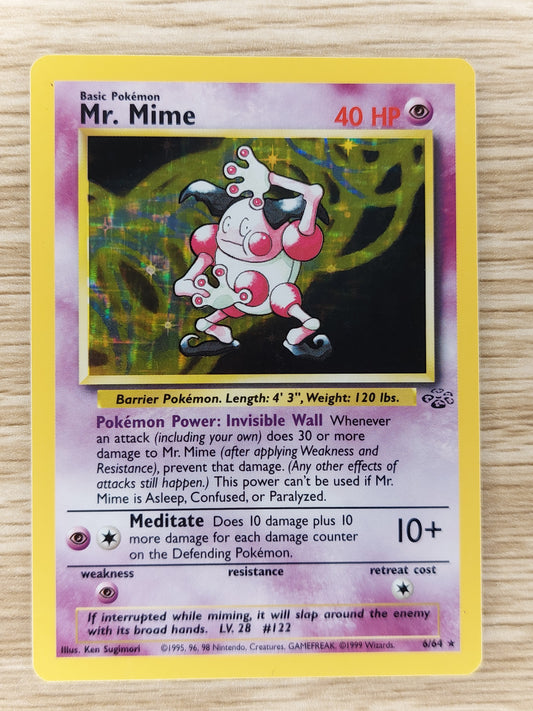 Pokemon 1999 Mr. Mime Jungle Holo Rare 6/64 LP #2