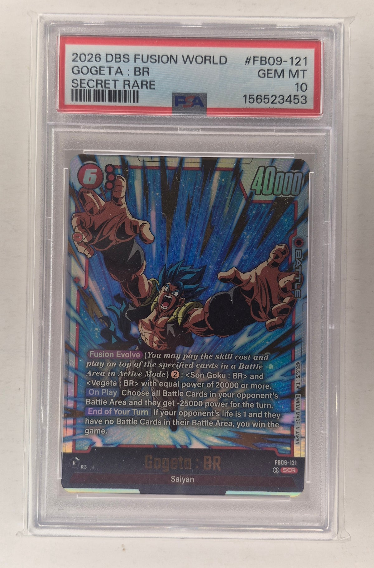Dragon Ball Super Gogeta: BR FB09-121 Secret Rare Holo 2026 PSA 10
