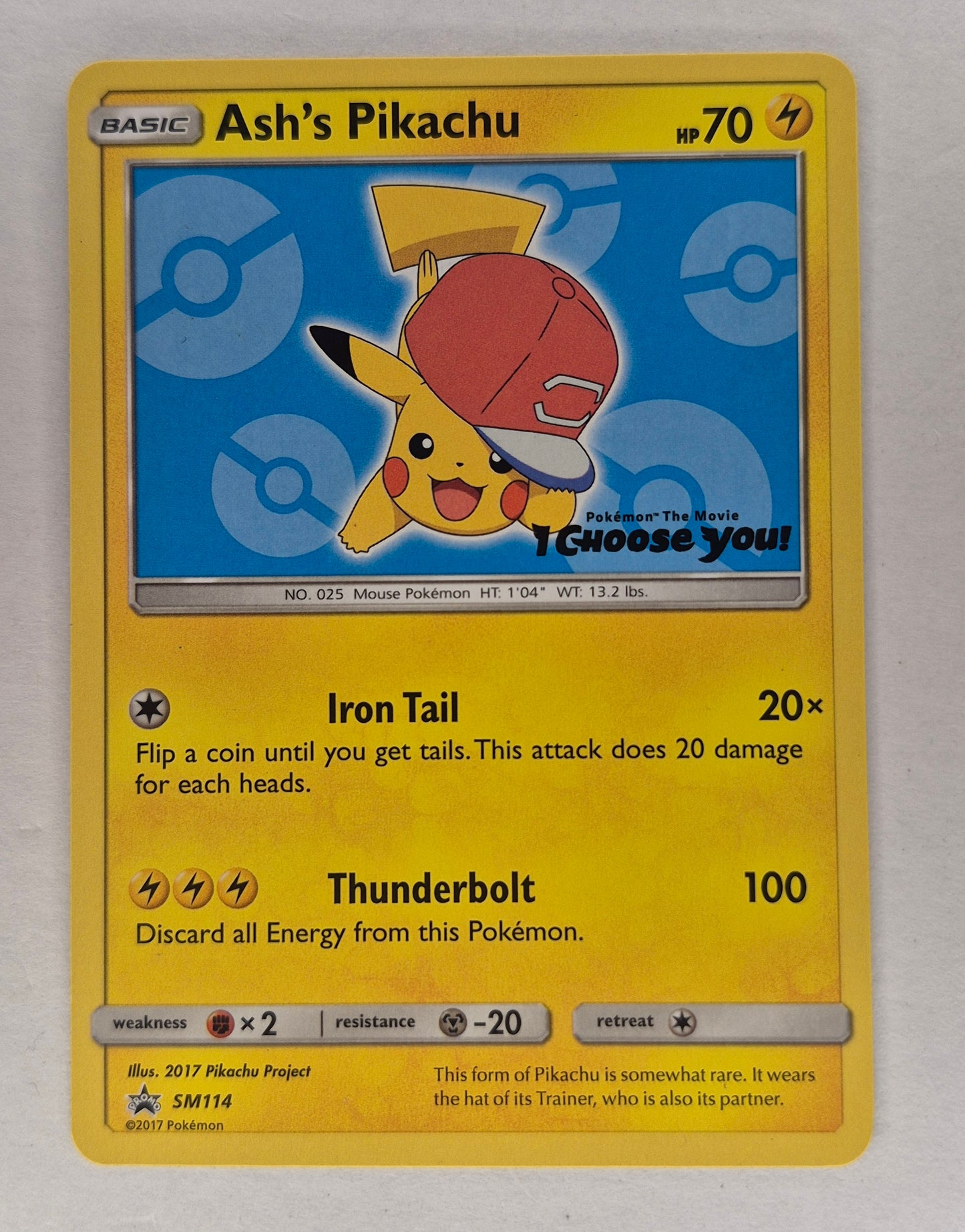 2017 Ash's Pikachu SM114 - Sun & Moon Promo I Choose You LP