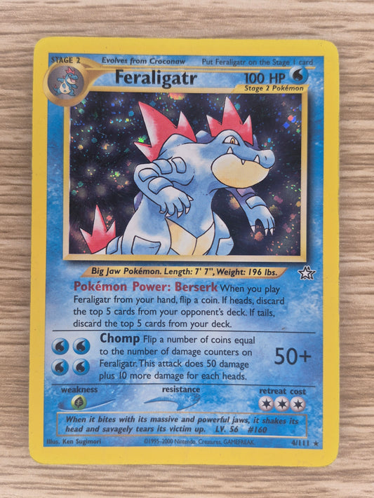 Feraligatr 4/111 Holo - LP - Neo Genesis, WOTC Pokemon Vintage 2000