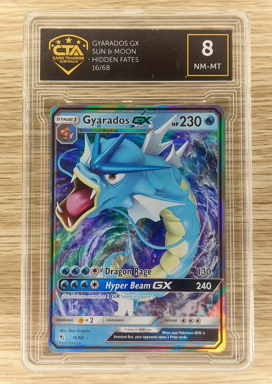 2019 Pokemon Sun & Moon Hidden Fates 16/68 Gyarados GX CTA 8 NM-MT