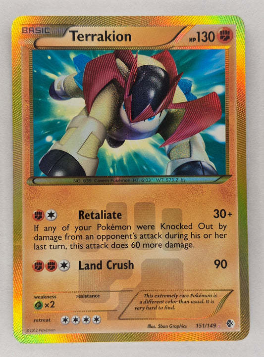 Pokémon TCG Terrakion Boundaries Crossed 151/149 Holo Secret Rare LP