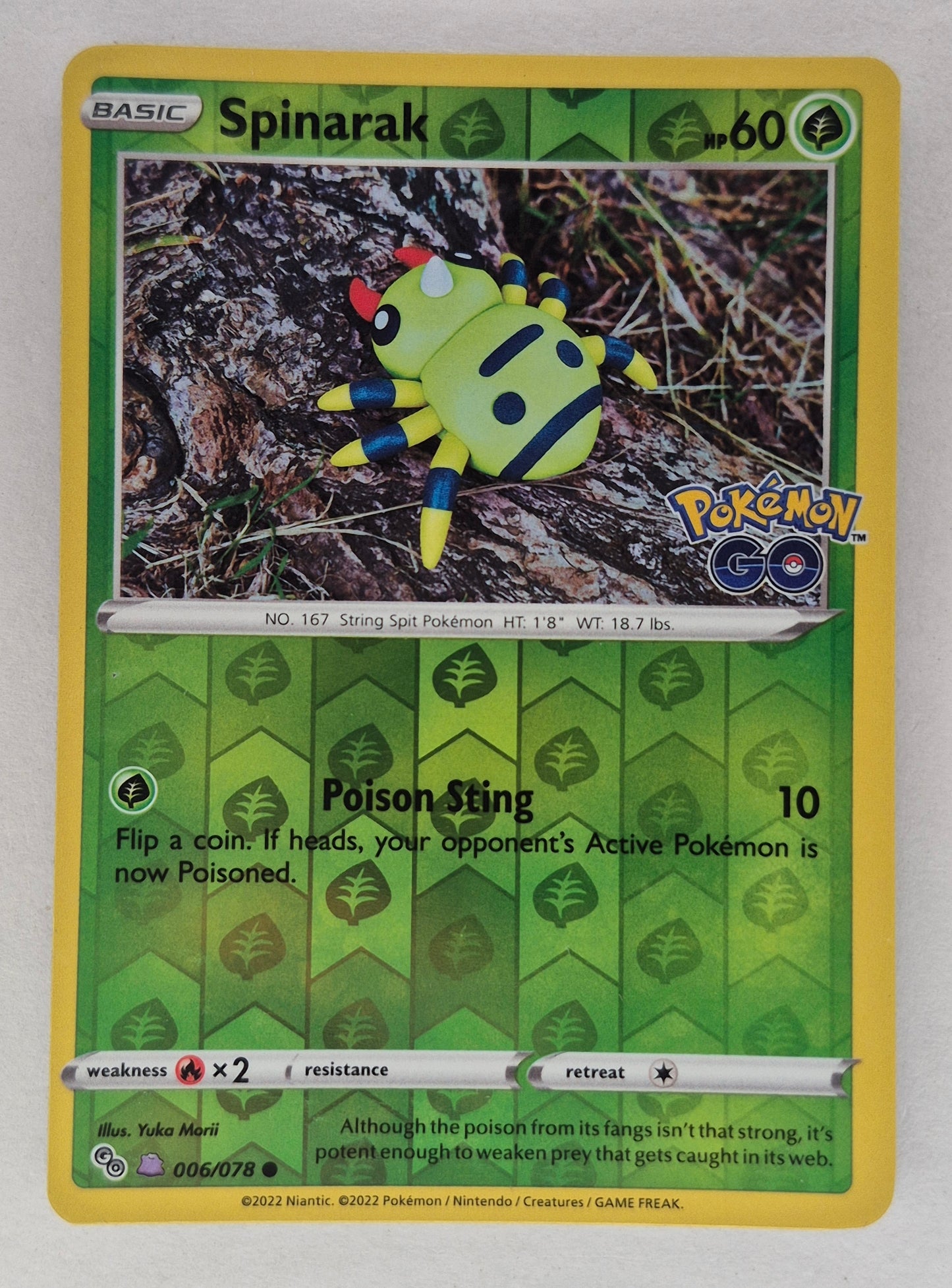 2022 Pokémon 006/078 Spinarak Reverse Holo(Ditto Unpealed)NM