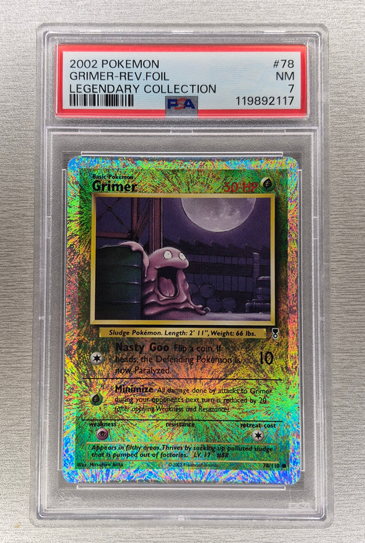 2002 Pokémon Legendary Collection 78/110 Grimer Reverse Holo PSA 7