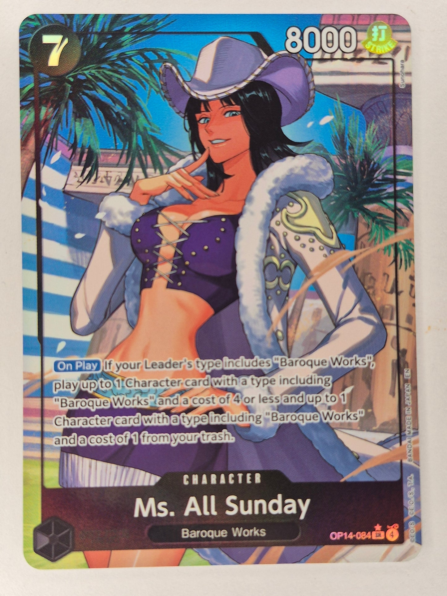 Ms. All Sunday (Alternate Art) OP14-084 The Azure Sea's Seven One Piece Foil NM