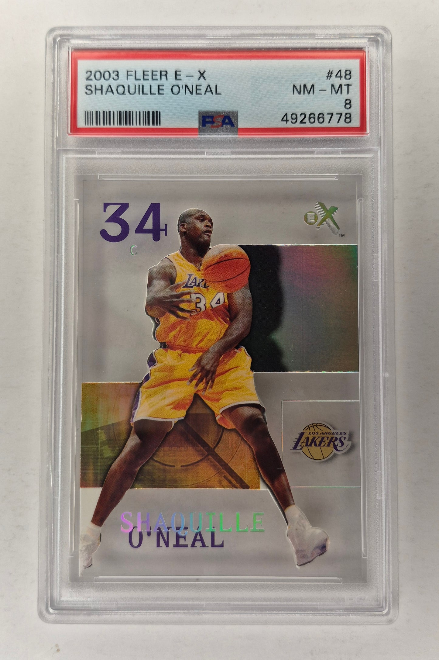 2003 Fleer E-X Shaquille O'neal Acetate #48 SSP PSA 8 NM-MT