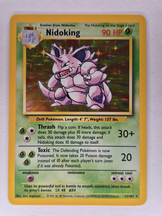 Pokemon 1999 Nidoking Base Set Holo Rare 11/102 LP