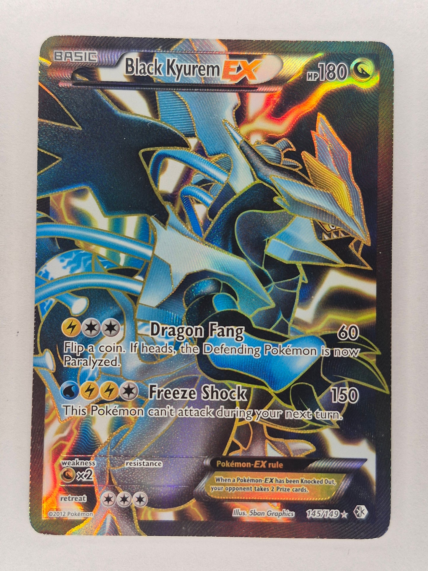 Black Kyurem EX (145 Full Art) 145/149 Boundaries Crossed Holo MP/HP