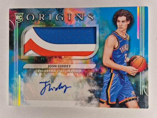 2021/22 Panini Origins JOSH GIDDEY Rookie Jersey Auto Turquoise 13/15 RC SSP