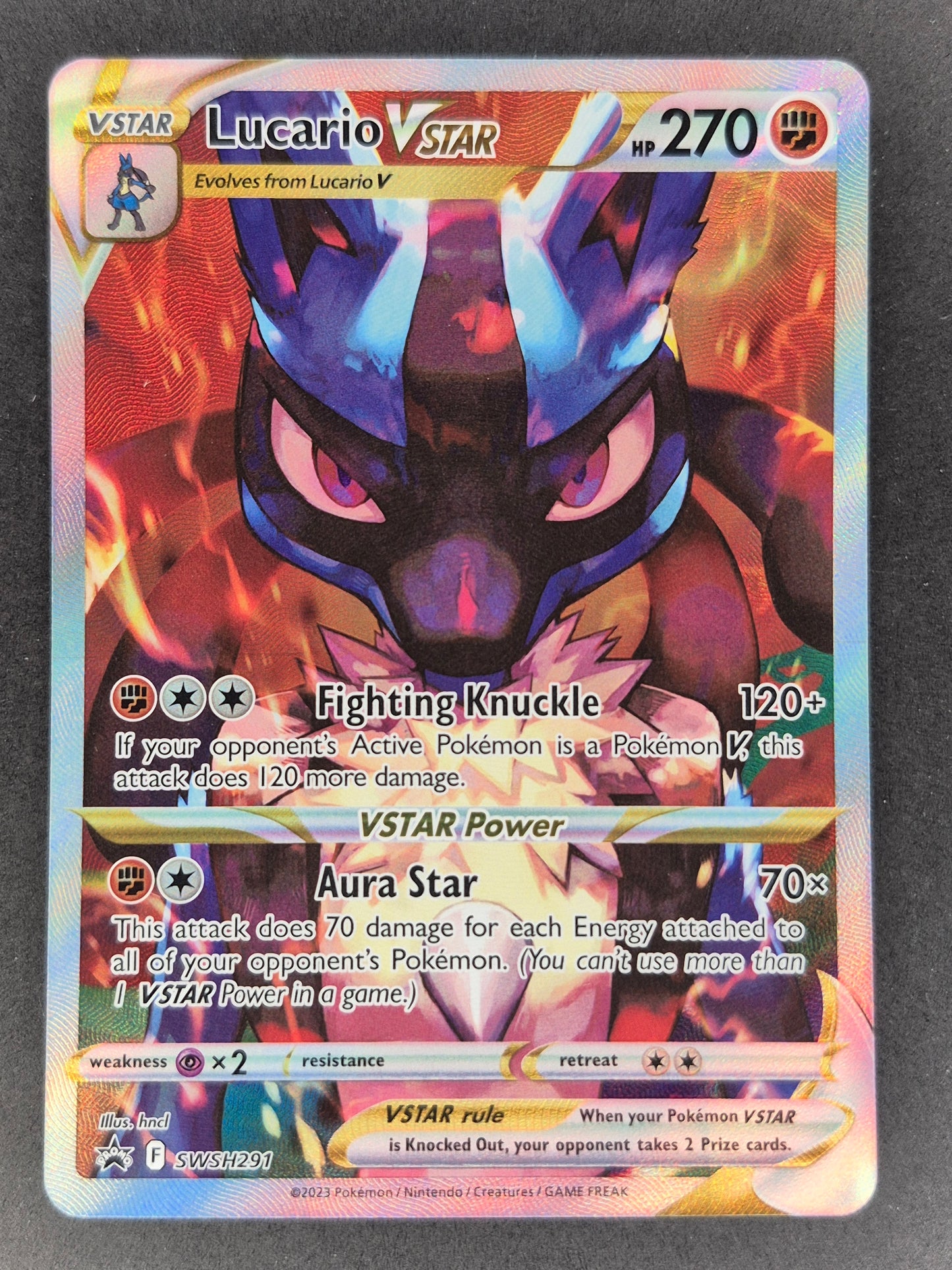 Pokémon TCG Lucario Vstar Sword & Shield Swsh291 Holo Promo