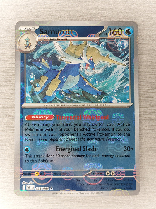 2025 Pokemon Samurott Master Ball Holo White Flare 023/086