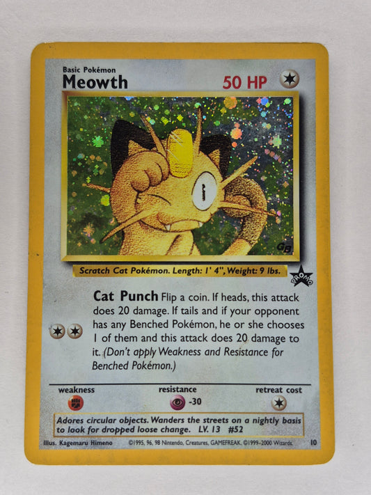 2000 Pokemon Gameboy Black Star Promo #10 Meowth MP