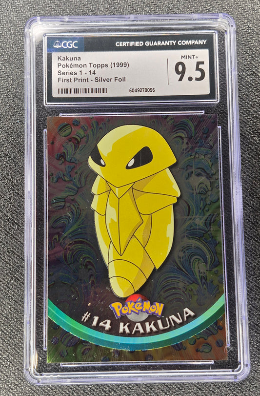 1999 Topps Pokémon Series 1 First Print Kakuna #14  Silver Foil  CGC 9.5