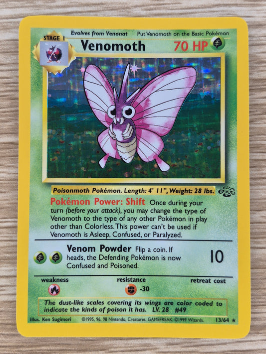 Venomoth 13/64 Holo Rare Unlimited Jungle Set - Pokemon LP