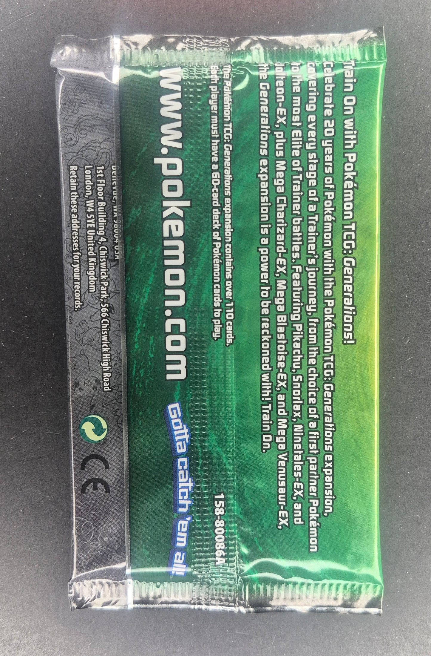 2016 Pokemon XY Generations Booster Pack Venusaur Art - 20th Anniversary Sealed .