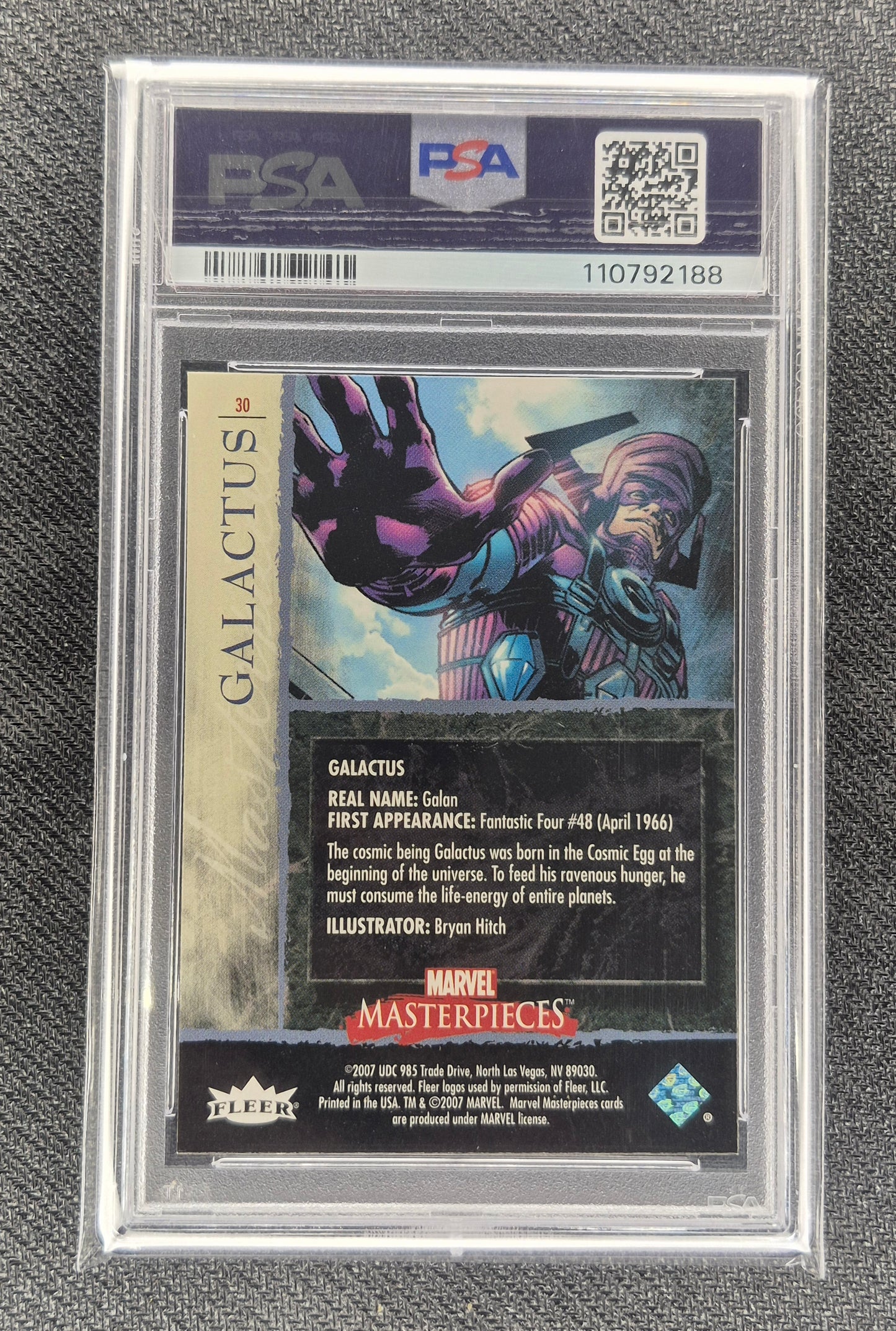 2007 Marvel Masterpieces Galactus  Foil PSA 8  NR-MT