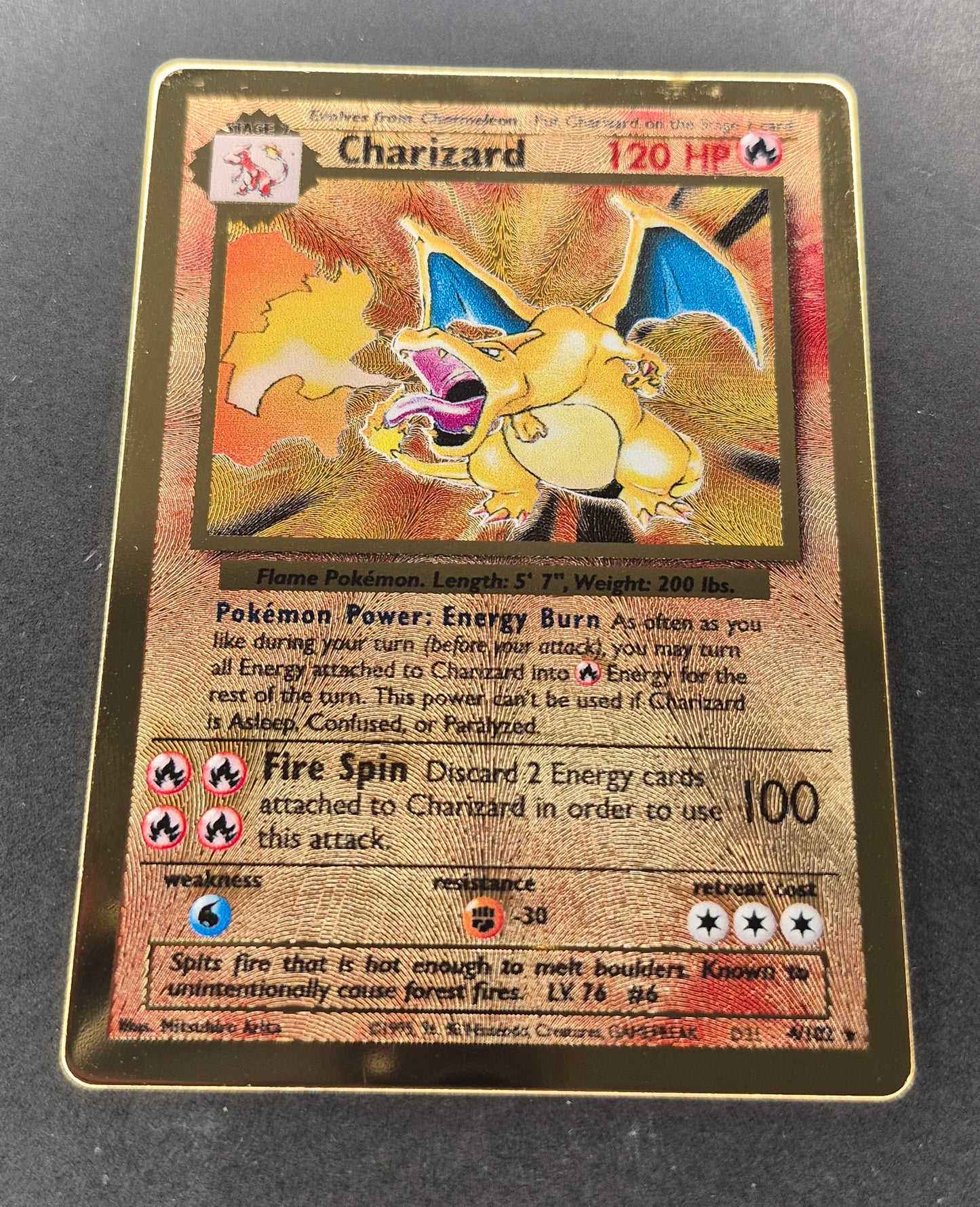 2021 Pokemon Celebrations 4/102 Gold Charizard Metal Card
