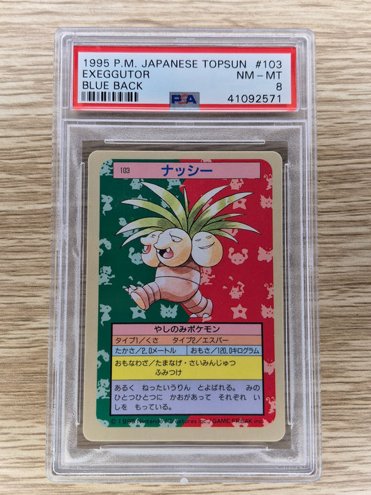1995 Japanese Pokemon Topsun #103 Exeggutor Blue Back PSA 8