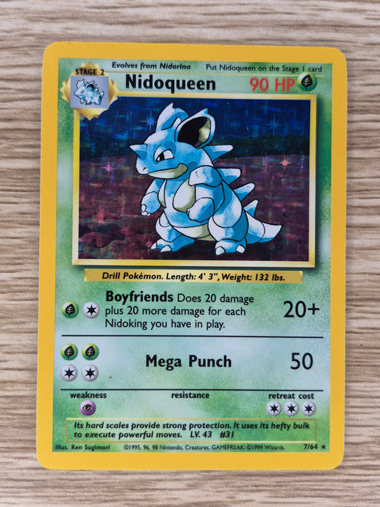 Nidoqueen 7/64 Holo Rare  Jungle | Pokemon TCG - VINTAGE 1999 LP
