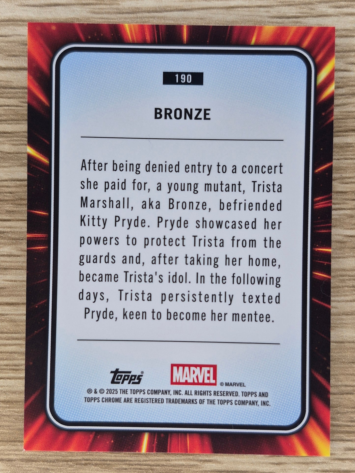 2025 Topps Chrome Marvel 1st Appearance of BRONZE Base Card #190