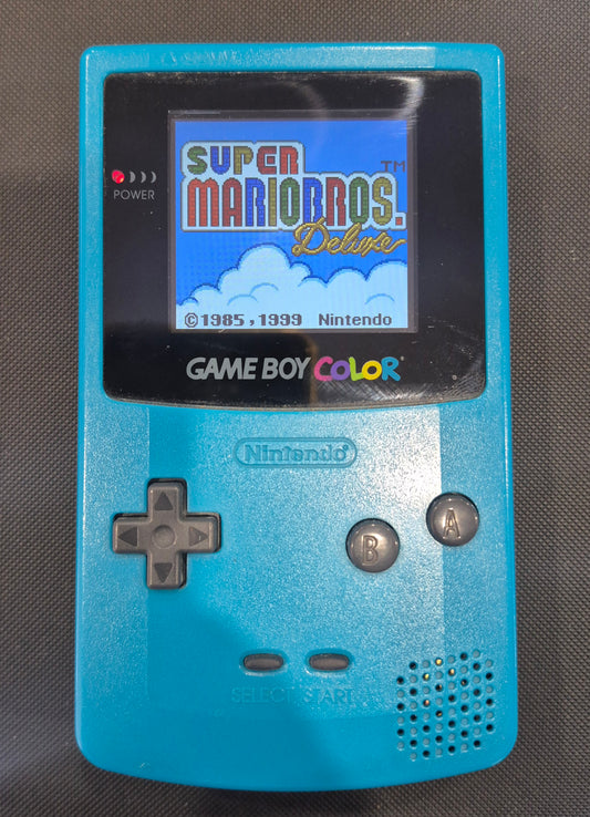 Nintendo Gameboy Color Console NEW Backlit Screen in Original Blue Case. Tested