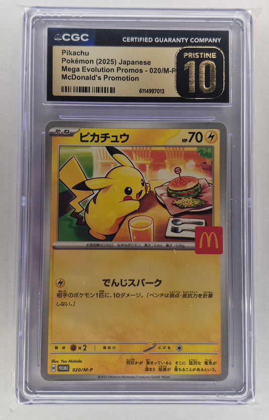 Burgerchu Pikachu 020/M-P CGC 10 Pristine 2025 Mcdonald's Promo Pokemon Japanese