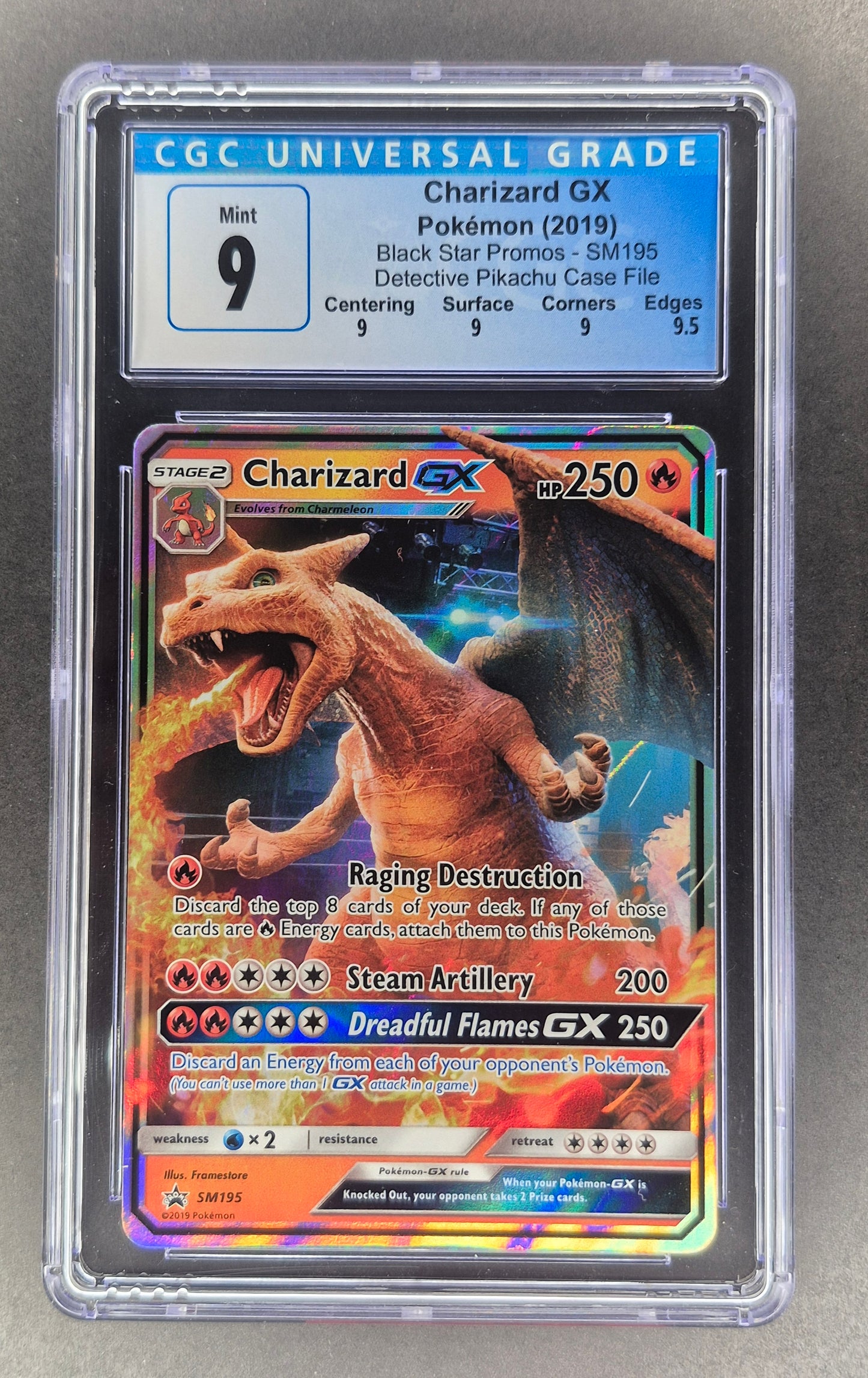 2019 Pokemon Charizard GX SM195 Black Star Promo CGC 9