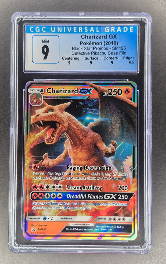 2019 Pokemon Charizard GX SM195 Black Star Promo CGC 9