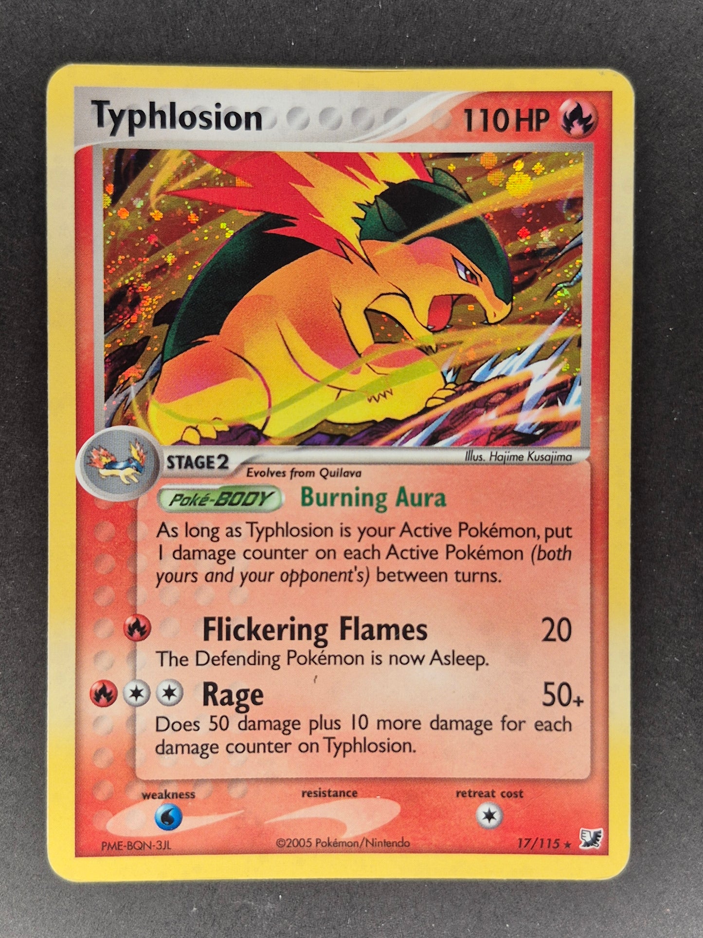 2005 Typhlosion (17/115) EX Unseen Forces Holo Rare Pokemon Card LP