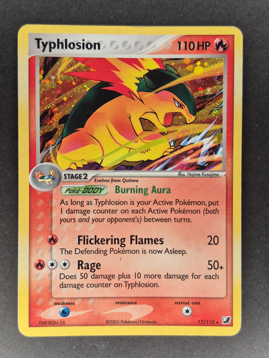 2005 Typhlosion (17/115) EX Unseen Forces Holo Rare Pokemon Card LP