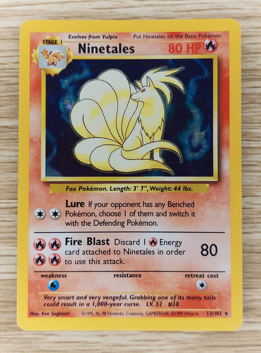 Pokemon 1999 Ninetales Base Set Holo Rare 12/102 HP #2