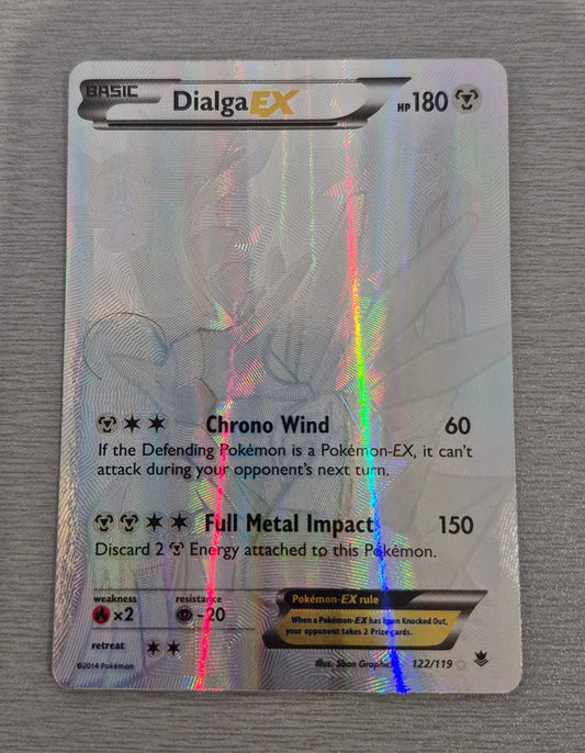 Pokemon Dialga EX 122/119 Phantom Forces Silver Secret Rare Holo LP