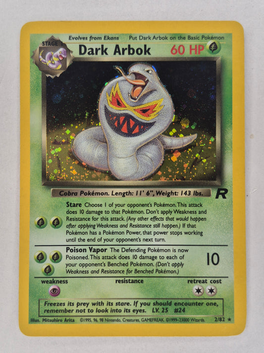 2000 WOTC Pokemon Rocket  Dark Arbok Holo LP 2/82