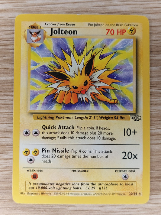 Pokemon 1999 Jolteon Jungle Non Holo Rare 20/64 LP